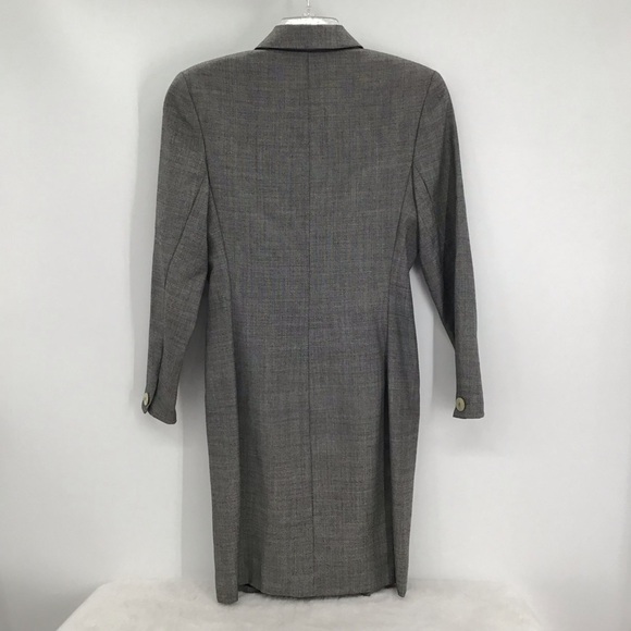 Holt Renfrew Vintage Wool Coat Dress Gray Made In Italy Double Breasted Size42/8 - Picture 2 of 10